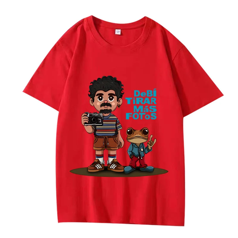 Bad Bunny “Debí Tirar Más Fotos” Cartoon T-Shirt – Red