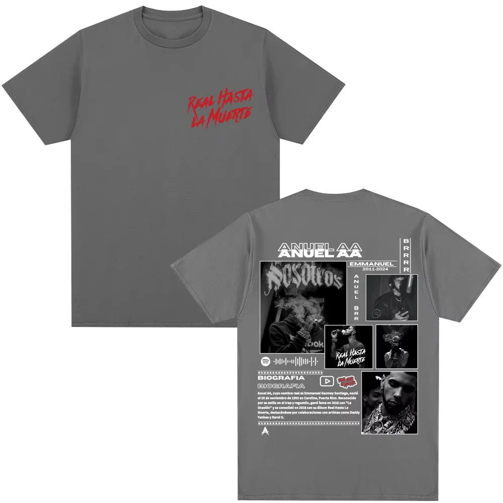 Anuel AA Dark Grey Music Album T-Shirt - dark grey
