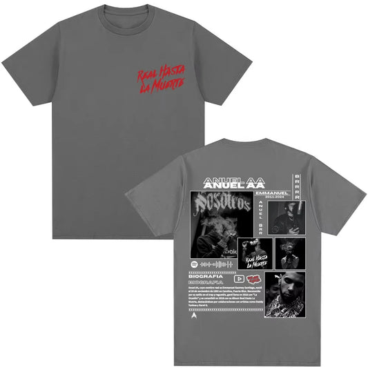 Anuel AA Dark Grey Music Album T-Shirt - dark grey