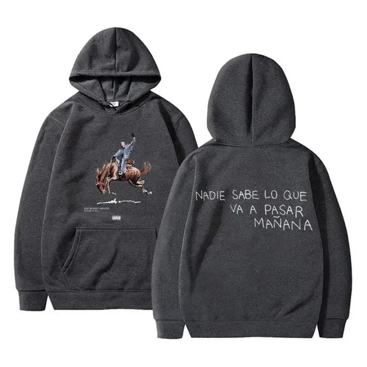 Bad Bunny Hoodie – Nadie Sabe Lo Que Va A Pasar Mañana (Dark Gray)