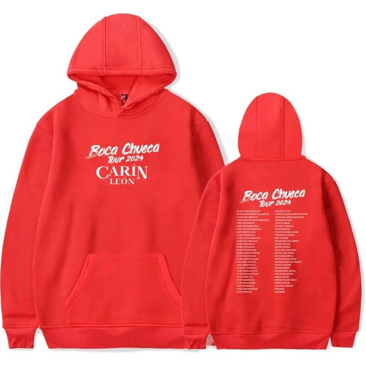 Carín León Boca Chueca 2024 Tour Hoodie – Red