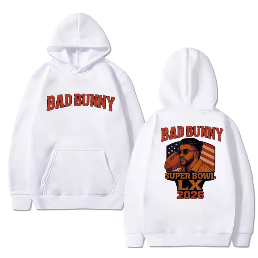 Bad Bunny Super Bowl LX 2026 Hoodie – White