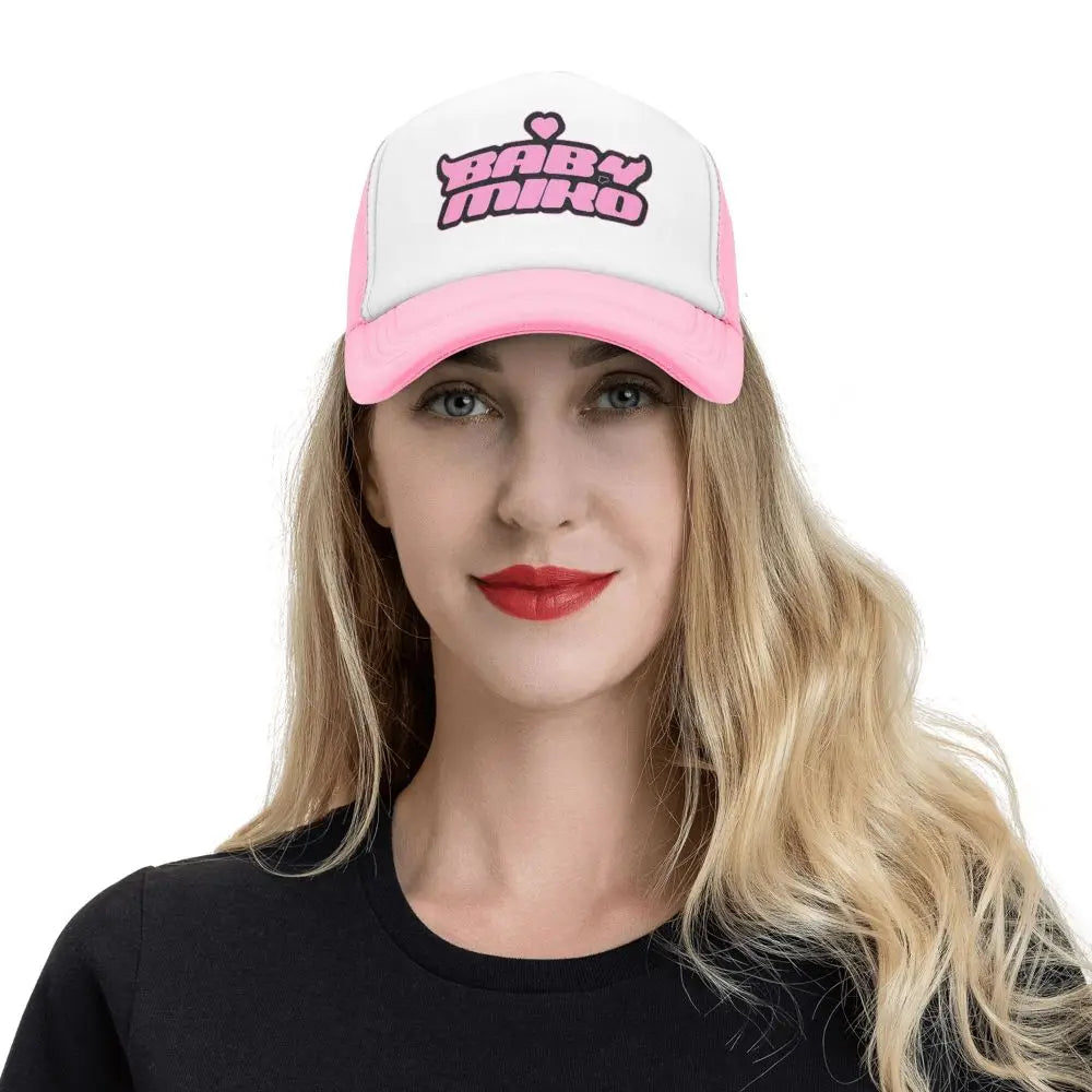 Baby Miko Young Miko Trucker Hat Unisex Hip-Hop Mesh Baseball Caps Adjustable Sports Cap