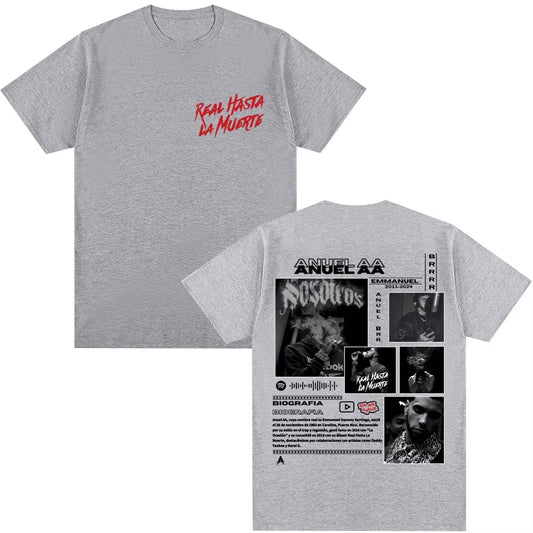 Anuel AA Gray Music Album T-Shirt - gray