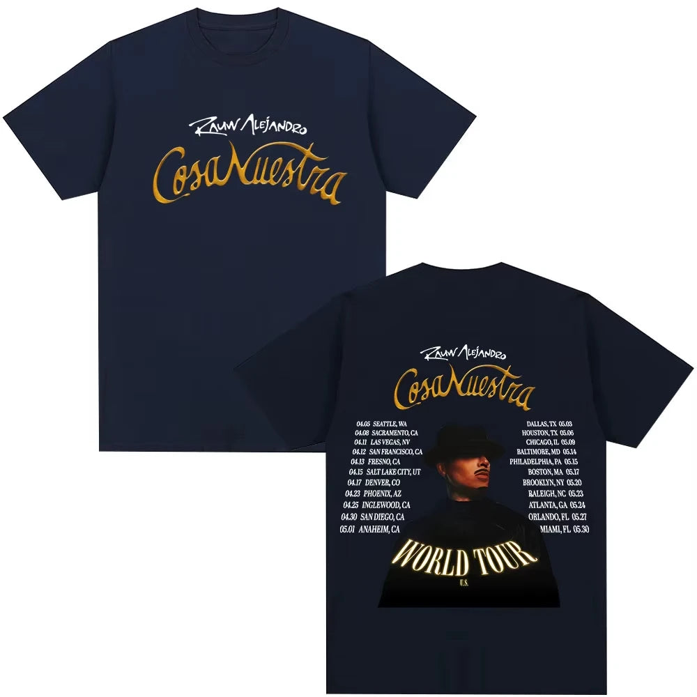 Rauw Alejandro Cosa Nuestra World Tour 2025 T-Shirt – Navy Blue