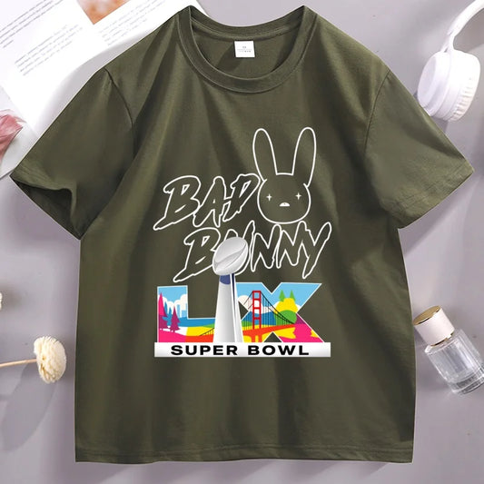 Bad Bunny Super Bowl LX T-Shirt – Army Green