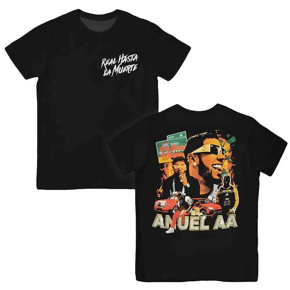 Anuel AA “Real Hasta La Muerte” Graphic T-Shirt – Black