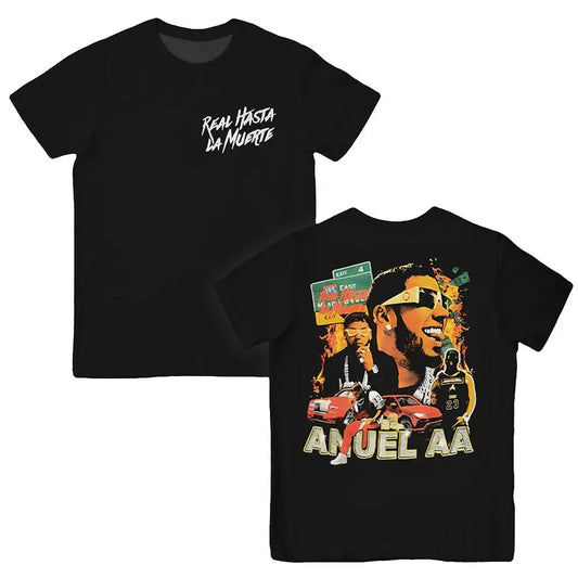 Anuel AA “Real Hasta La Muerte” Graphic T-Shirt – Black