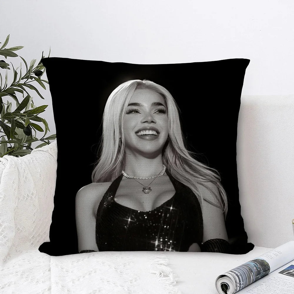 Kenia OS Black & White Smiling Throw Pillow