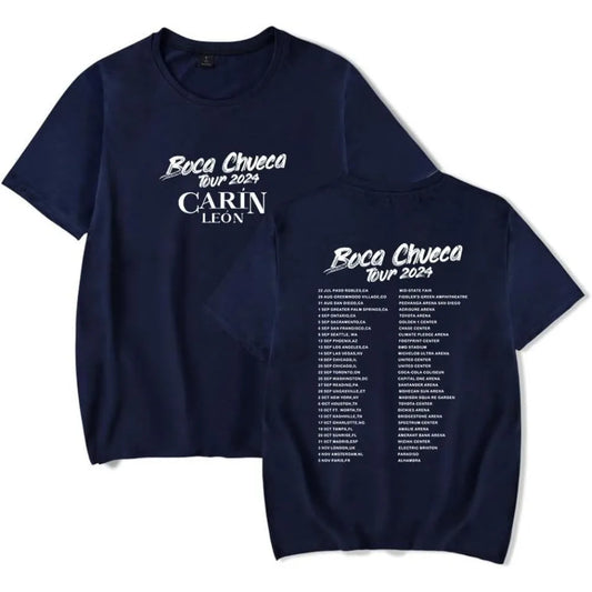Carín León Boca Chueca 2024 Tour T-Shirt – Navy Blue