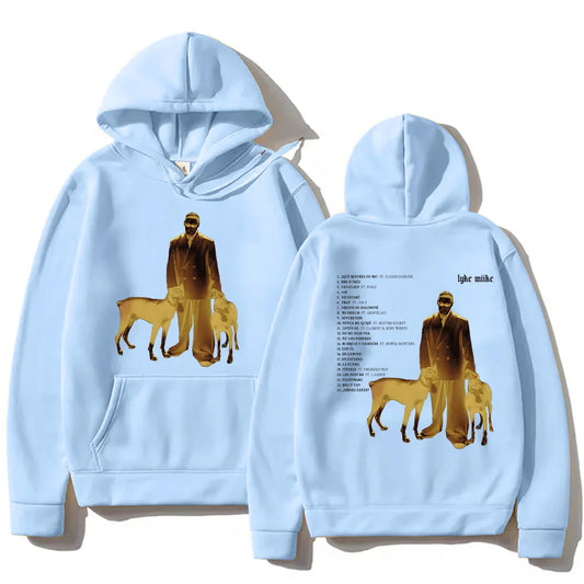 Myke Towers Lyke Mike Album Hoodie Sky Blue