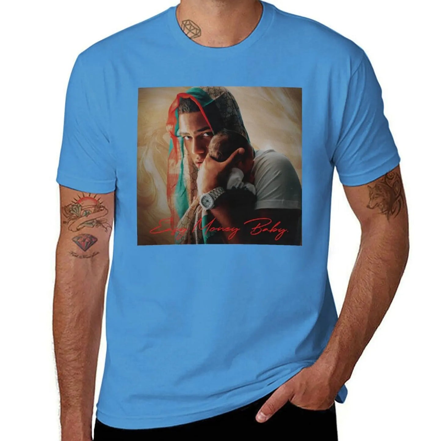 Myke Towers Easy Money Baby T-Shirt – Sky Blue