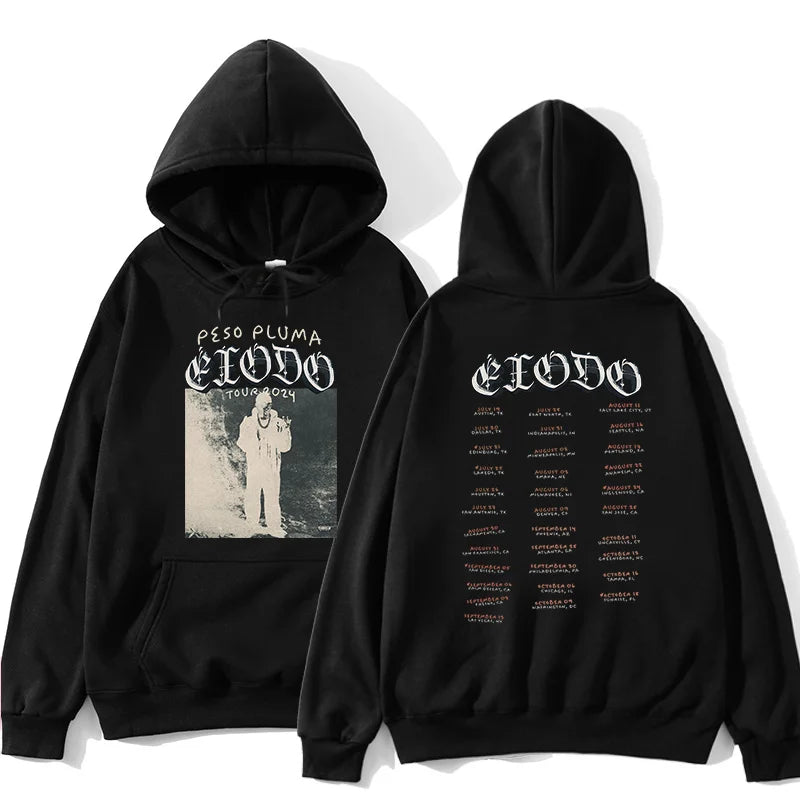 Peso Pluma Éxodo Tour Merch Hoodie - Black