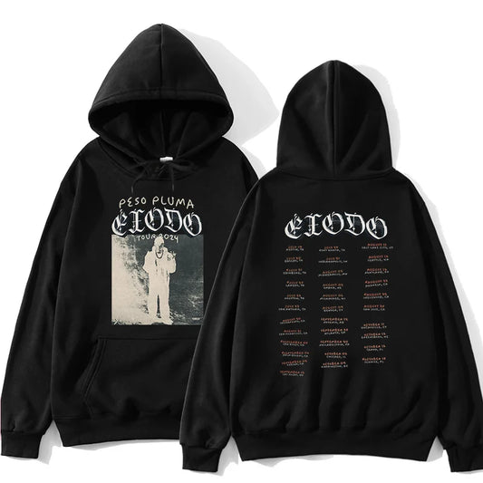 Peso Pluma Éxodo Tour Merch Hoodie - Black