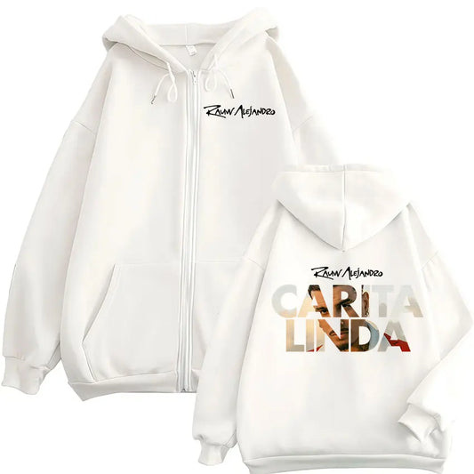 Rauw Alejandro “Carita Linda” Zip-Up Hoodie (White)