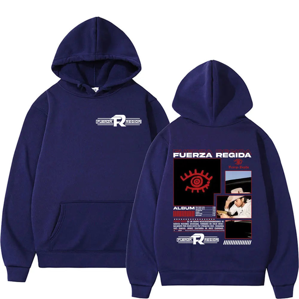 Fuerza Regida Vision Album Hoodie – Navy Blue