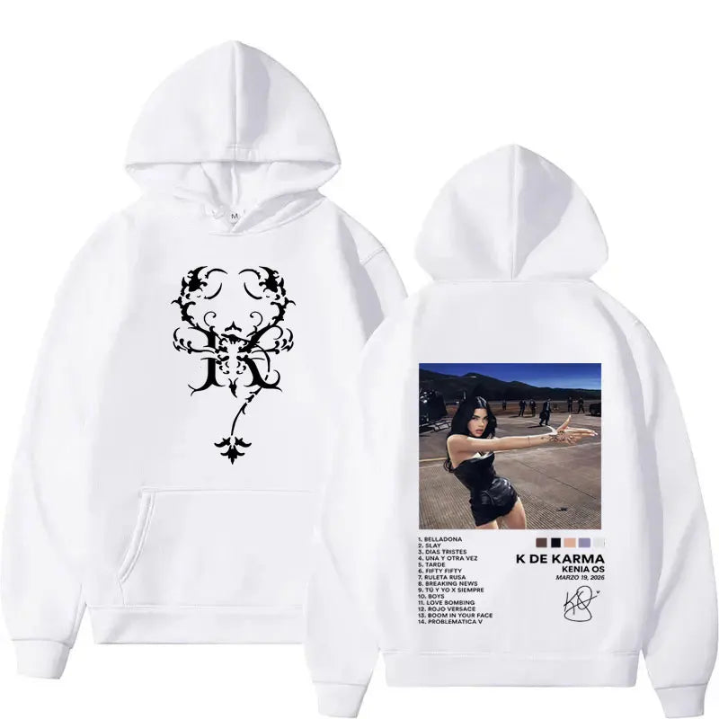Kenia OS K de Karma Tracklist Hoodie - White