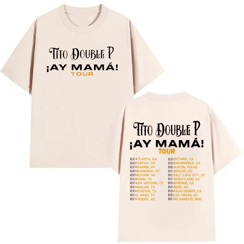 Tito Double P “¡Ay Mamá! Tour 2025” T-Shirt – Navy Blue