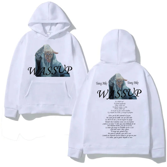 Young Miko “WASSUP” Hoodie – White
