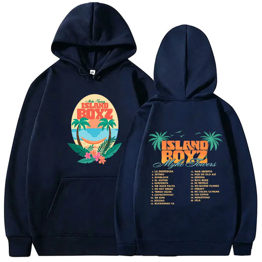 Myke Towers Island Boyz Tropical Hoodie - Navy Blue