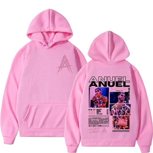 Anuel AA Real Hasta La Muerte Hoodie – Pink