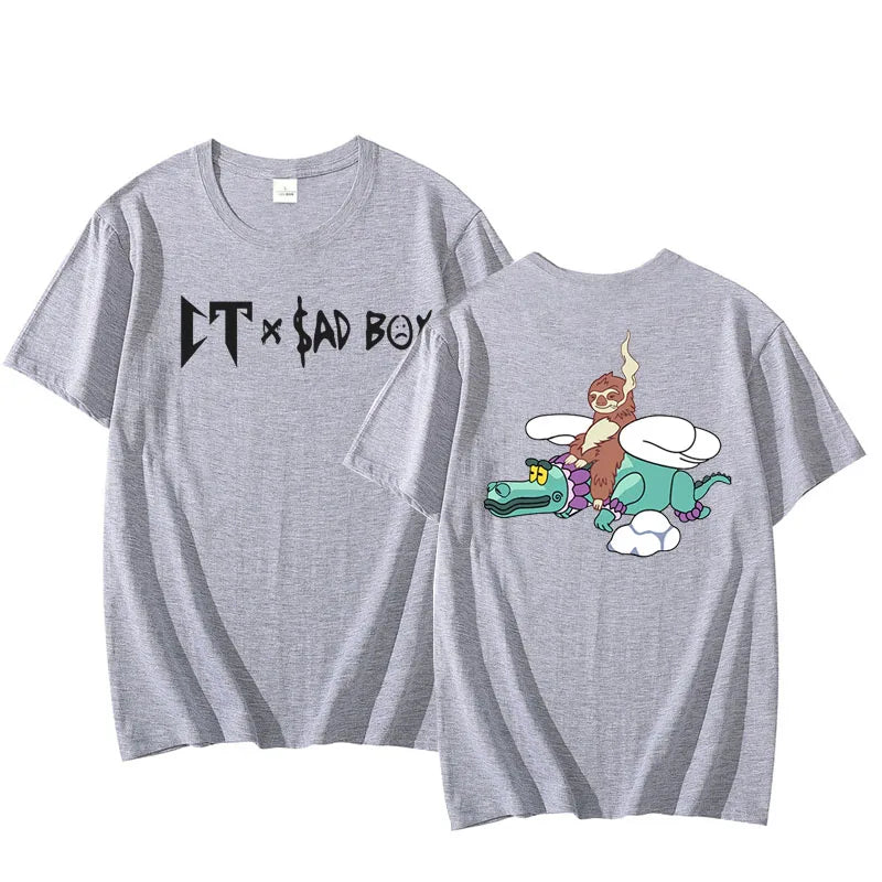 Natanael Cano x Sad Boyz “Flying High” T-Shirt – Gray