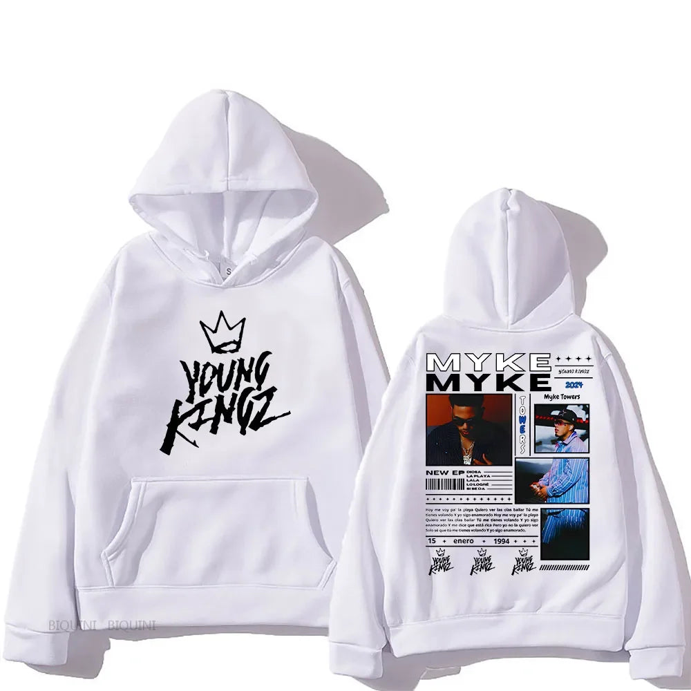 White Myke Towers Young Kingz Hoodie