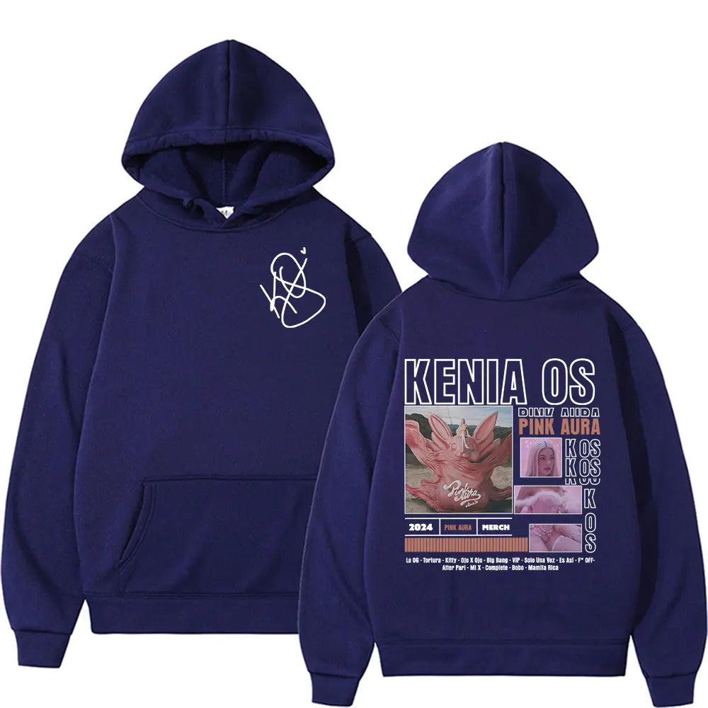 Kenia OS Pink Aura Album Tour Hoodie – Navy Blue
