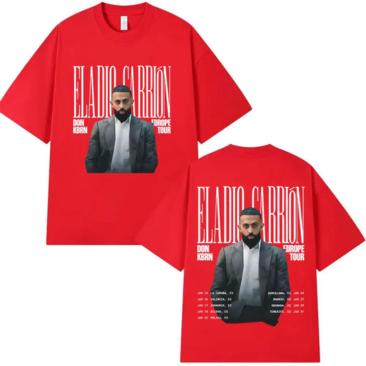 Rapper ELADIO CARRIÓN DON KBRN WORLD TOUR 2025 T-Shirt – Red