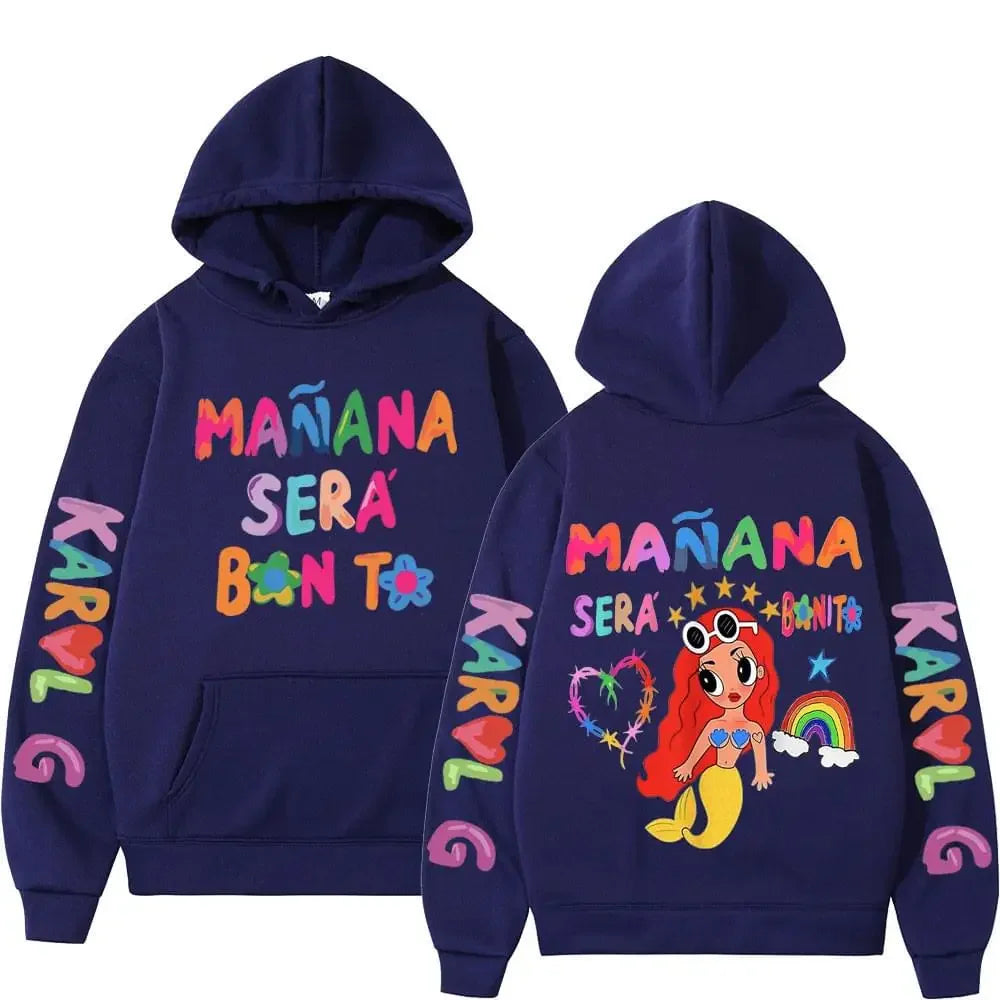 Karol G Navy Blue Hoodie – Mañana Será Bonito