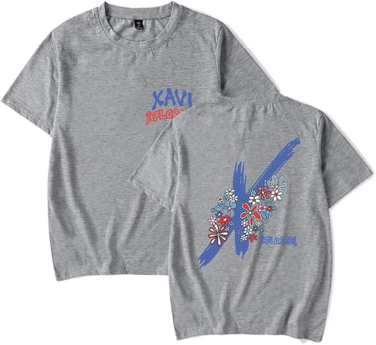 Xavi Flores "Floral X" T-Shirt – Gray
