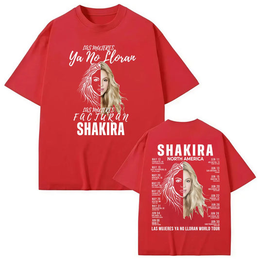 Shakira World Tour 2025 "Las Mujeres Ya No Lloran" T-Shirt – Red