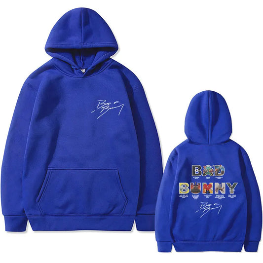 Bad Bunny Music Album Cover Hoodie – Blue