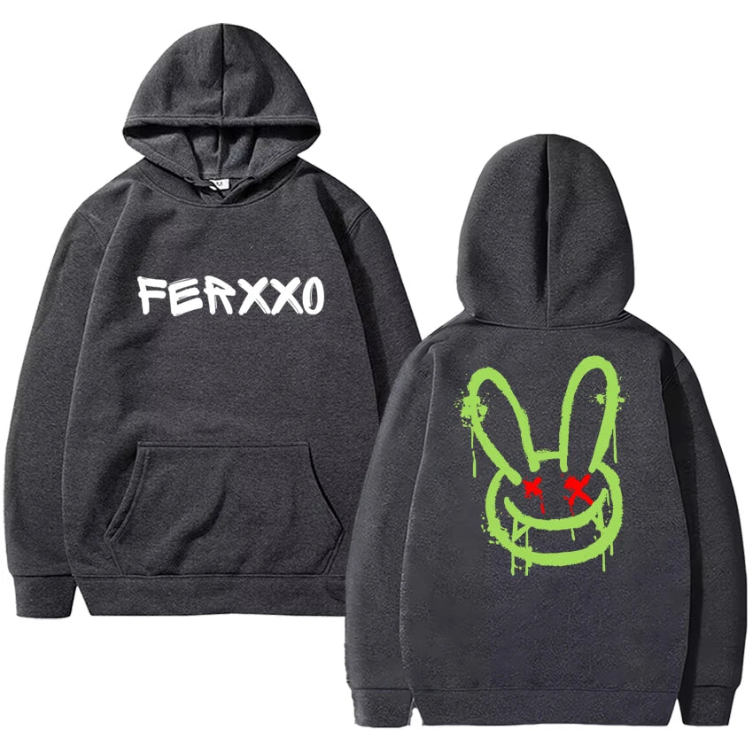 Feid “Ferxxo Bunny” Hoodie – Dark Grey