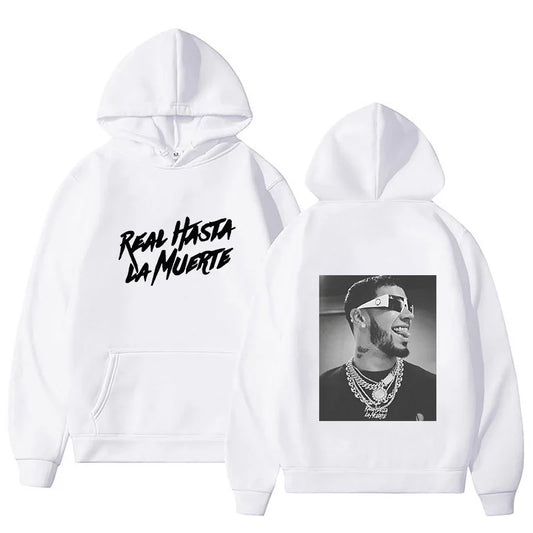 Anuel AA Real Hasta La Muerte Hoodie – White