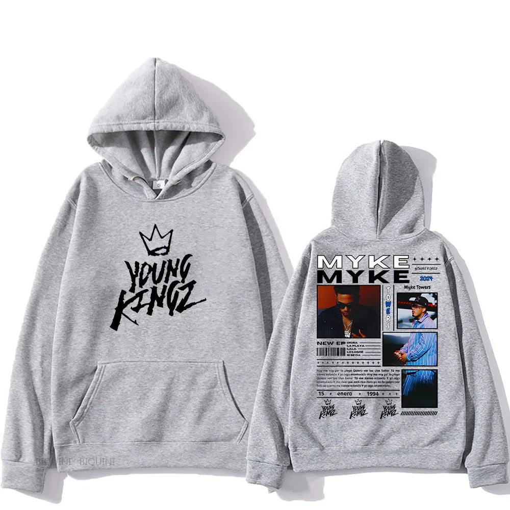 Gray Myke Towers Young Kingz Hoodie