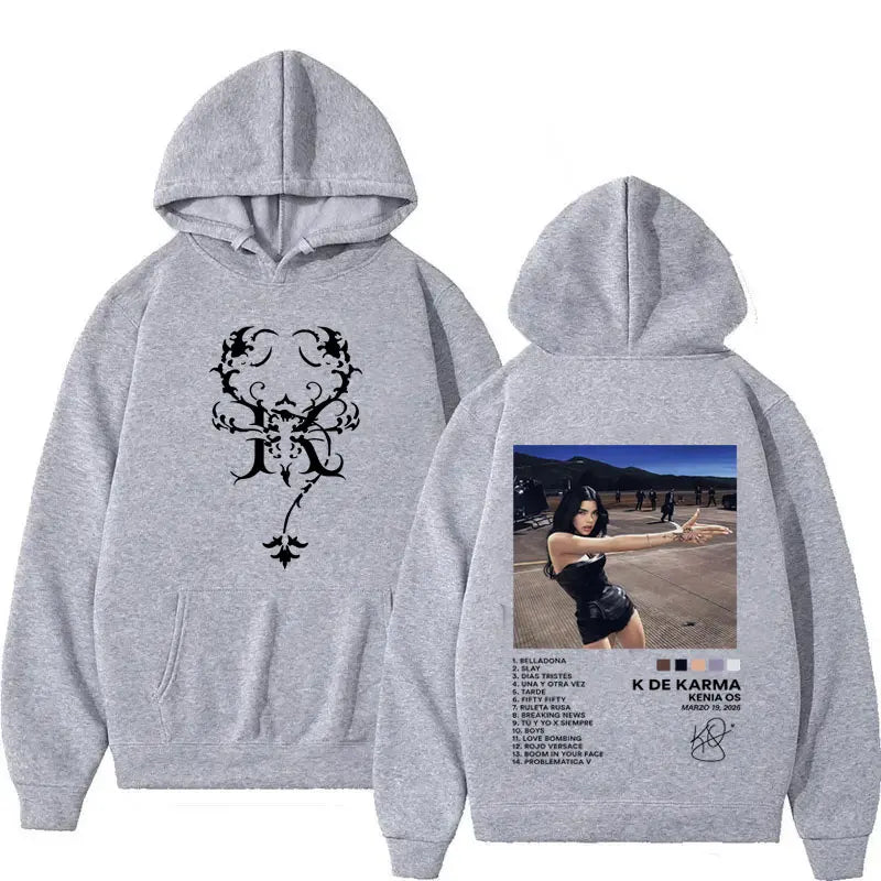 Kenia OS K de Karma Tracklist Hoodie - Gray