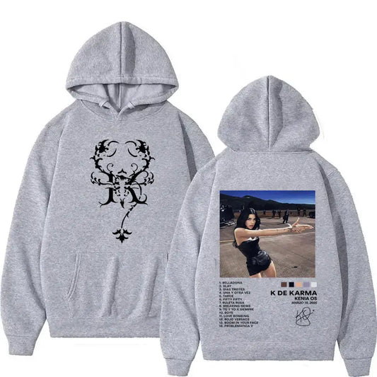 Kenia OS K de Karma Tracklist Hoodie - Gray