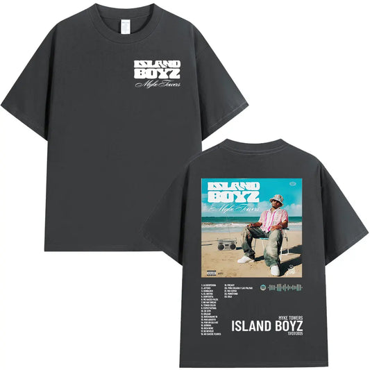 Myke Towers Island Boyz Album T-Shirt - Dark Grey