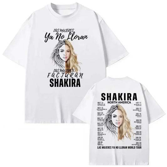 Shakira World Tour 2025 "Las Mujeres Ya No Lloran" T-Shirt – White