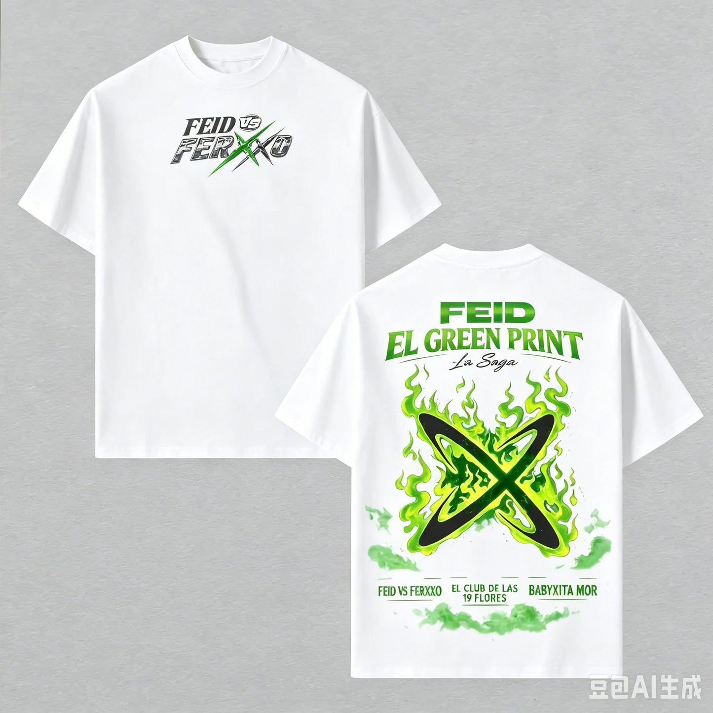 Feid EL GREEN PRINT: La Saga FEID VS FERXXO T-Shirt