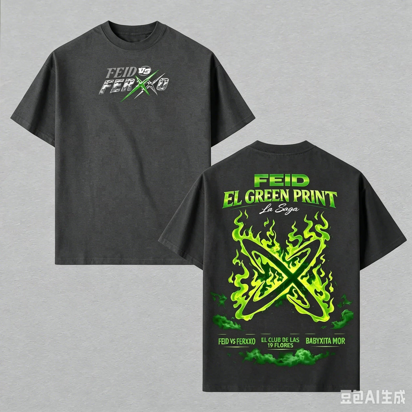 Feid EL GREEN PRINT: La Saga FEID VS FERXXO T-Shirt