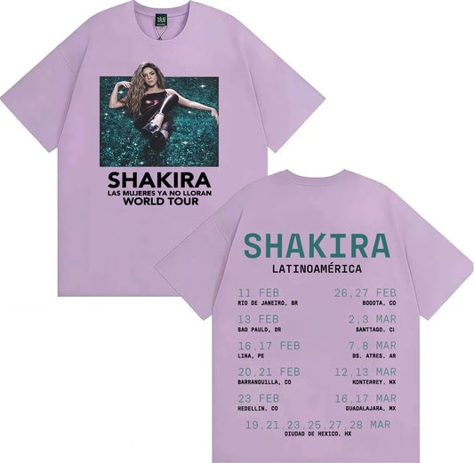 Shakira Las Mujeres Ya No Lloran Latinoamérica World Tour T-Shirt (Purple)