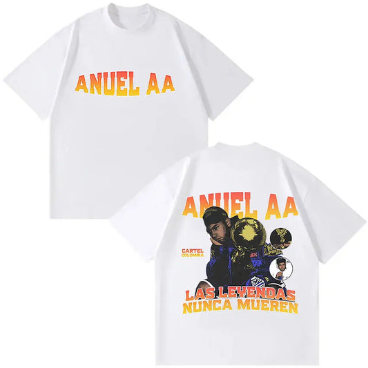 Rapper Anuel AA Tour Album 2025 T-Shirt - white
