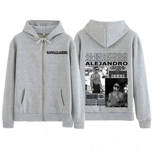 Rauw Alejandro Cosa Nuestra Saturno Album Zip Hoodie – Gray