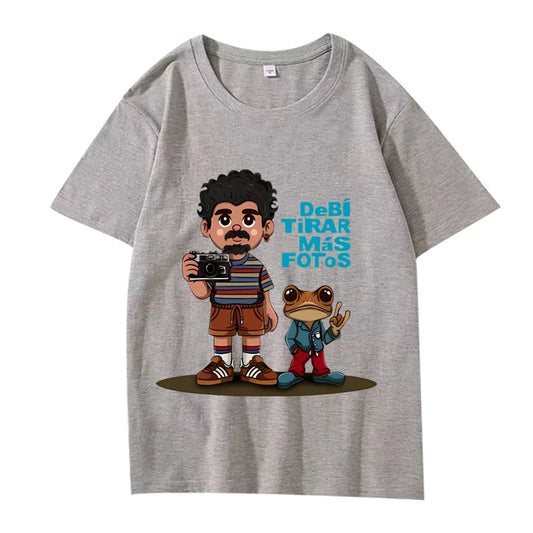 Bad Bunny “Debí Tirar Más Fotos” Cartoon T-Shirt – Gray