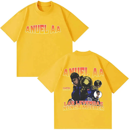 Rapper Anuel AA Tour Album 2025 T-Shirt - yellow