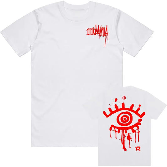 111XPANTIA T-Shirt – Fuerza Regida White/Red Grunge