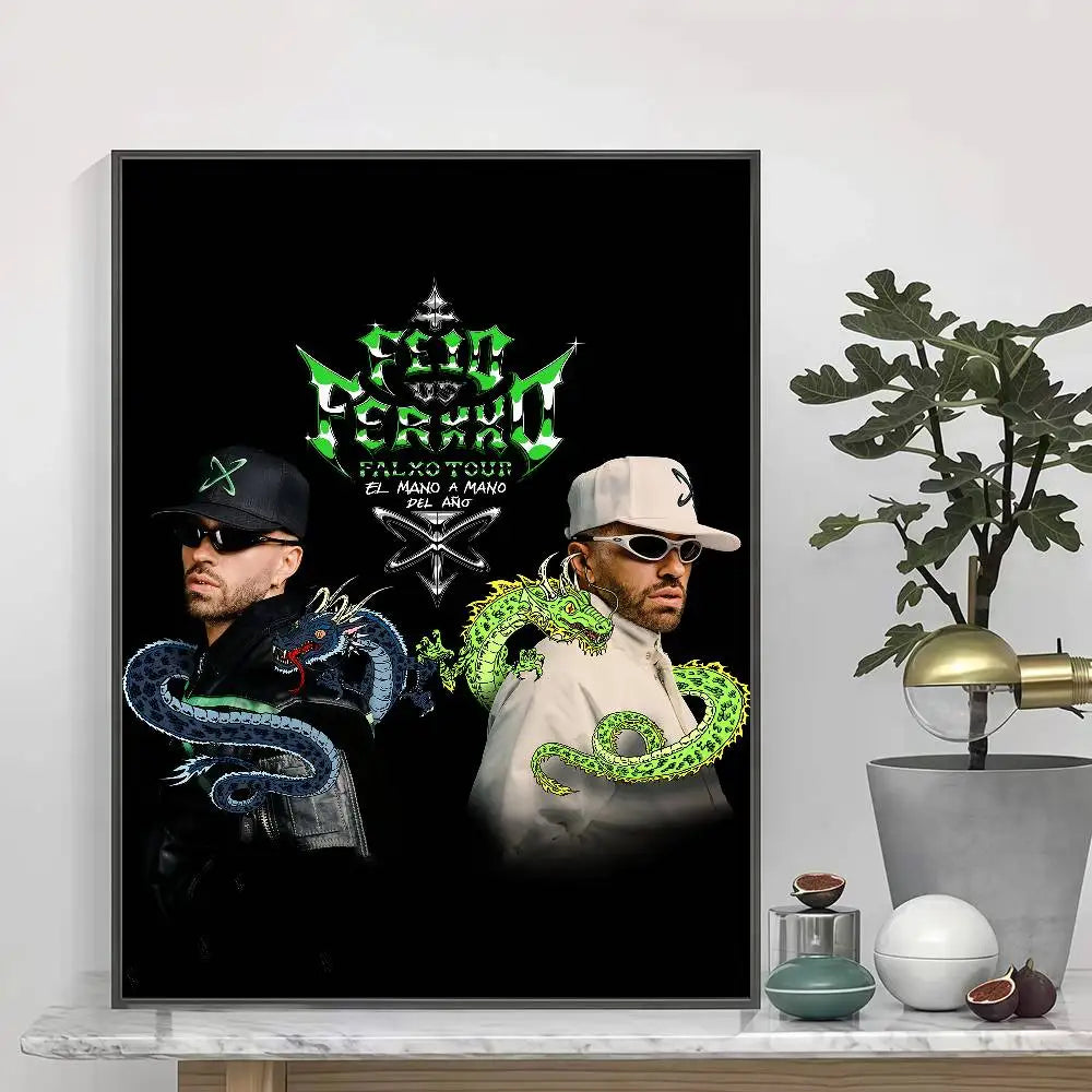 Feid EL GREEN PRINT: La Saga PALXO TOUR Dragon Poster