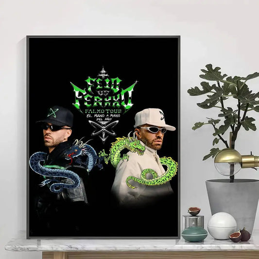 Feid EL GREEN PRINT: La Saga PALXO TOUR Dragon Poster